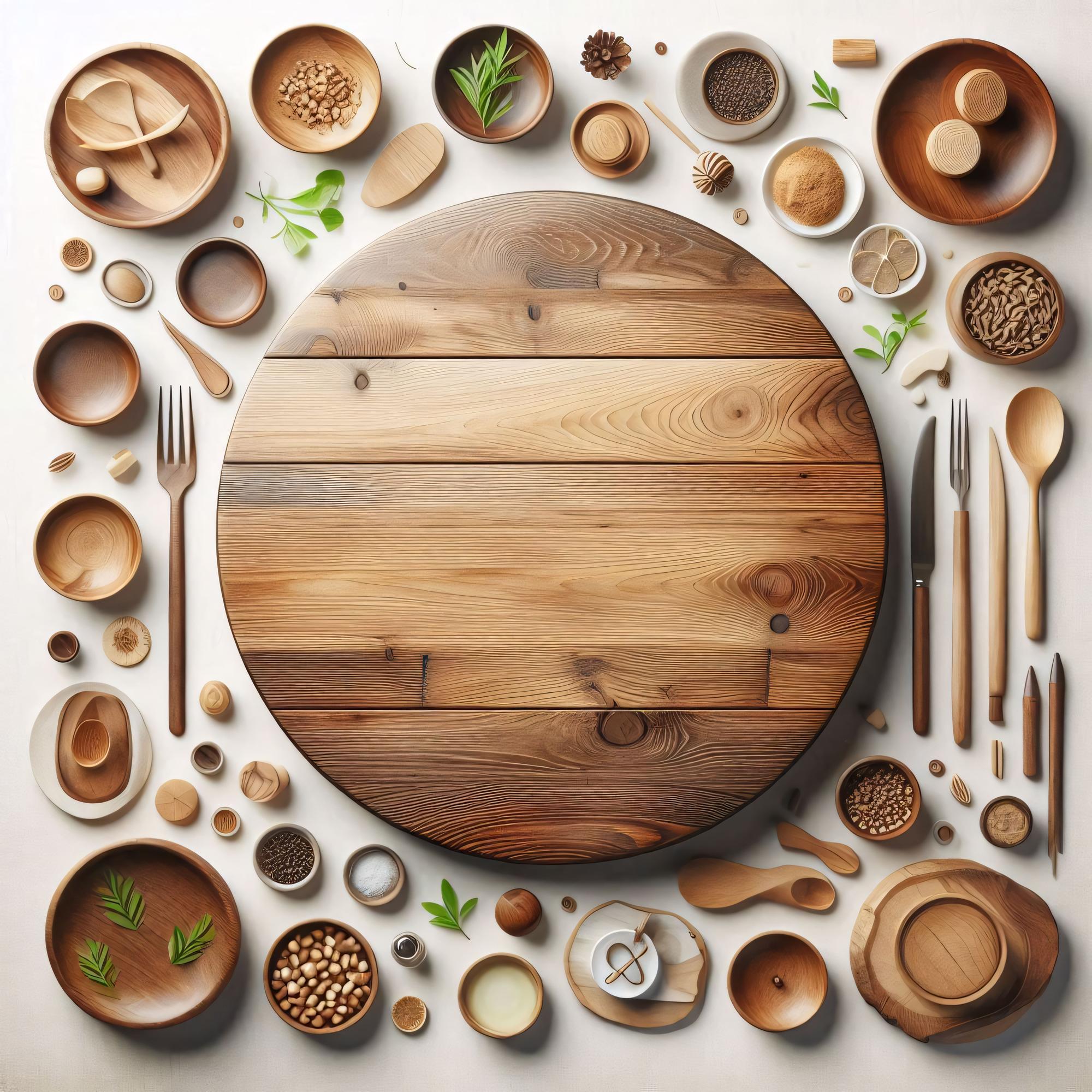 Duża fotografia stołu z przygotowanym menu degustacyjnym